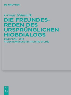 cover image of Die Freundesreden des ursprünglichen Hiobdialogs